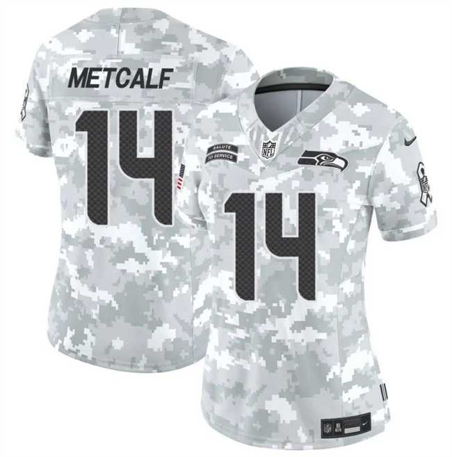 Women%27s Seattle Seahawks #14 DK Metcalf 2024 F.U.S.E Arctic Camo Salute To Service Limited Stitched Jersey Dzhi->seattle seahawks->NFL Jersey